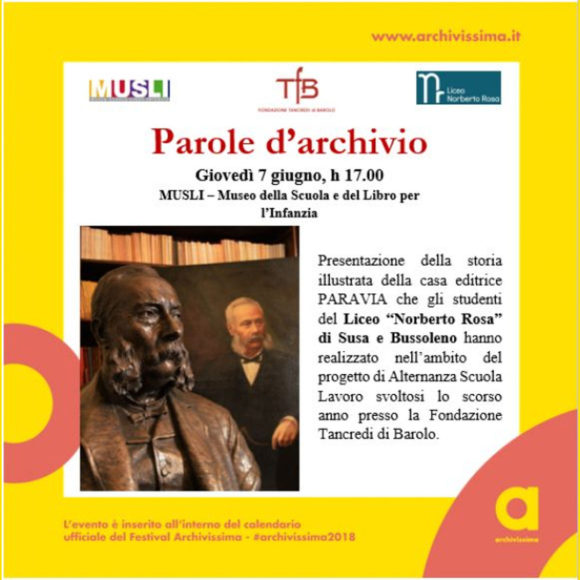 Incontro “Parole d’Archivio” al MUSLI per Archivissima 2018